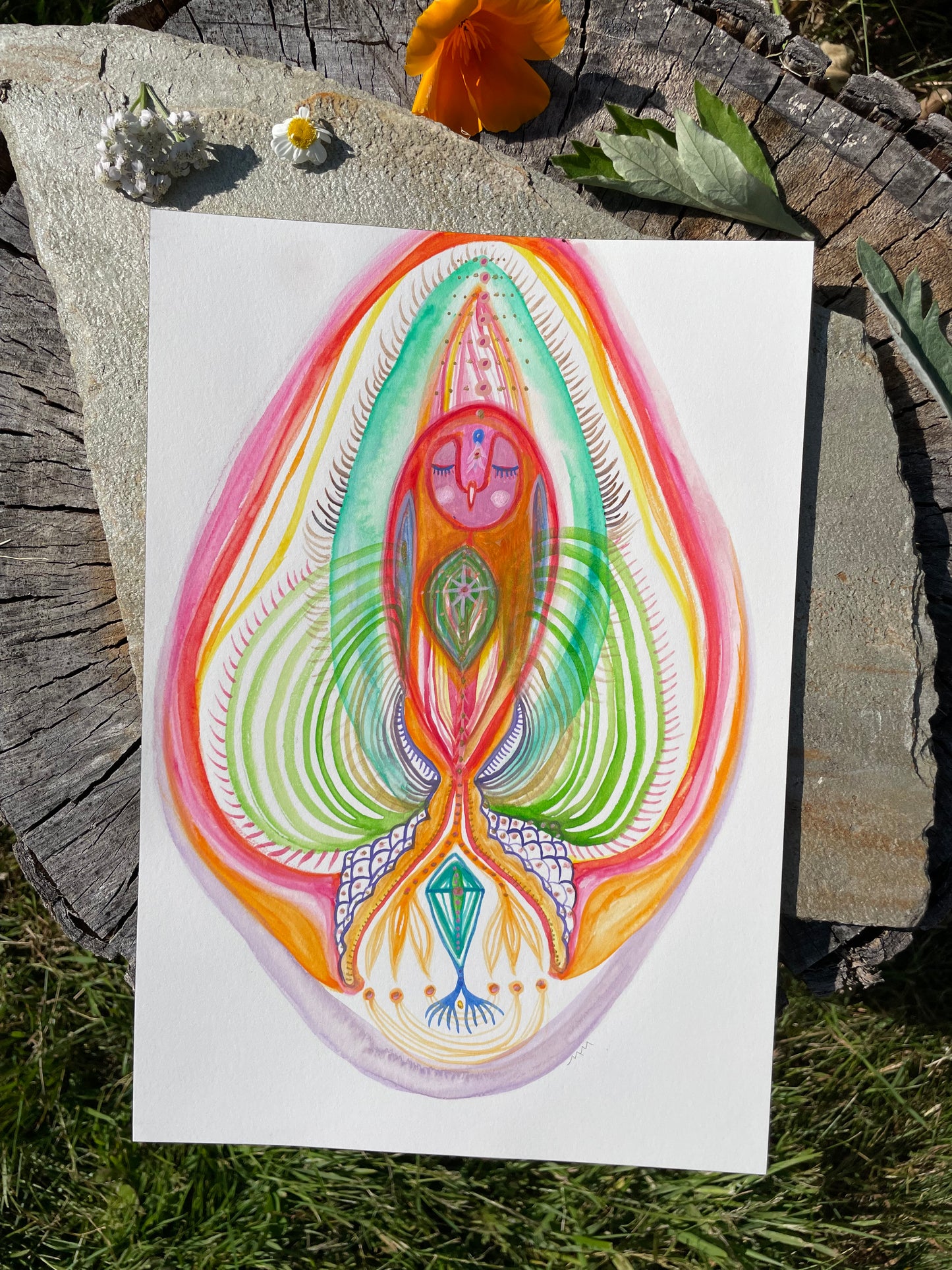 spirit into form // pink heart owl
