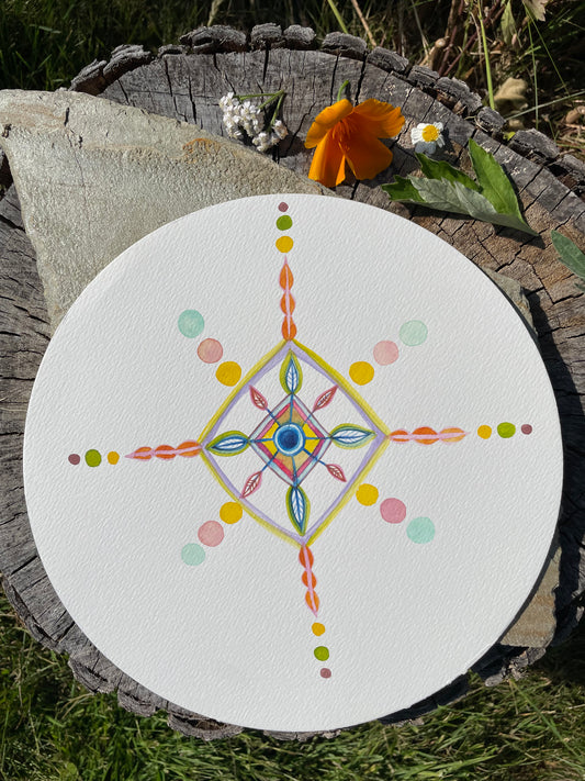 Cardinal Heart Mandala Original